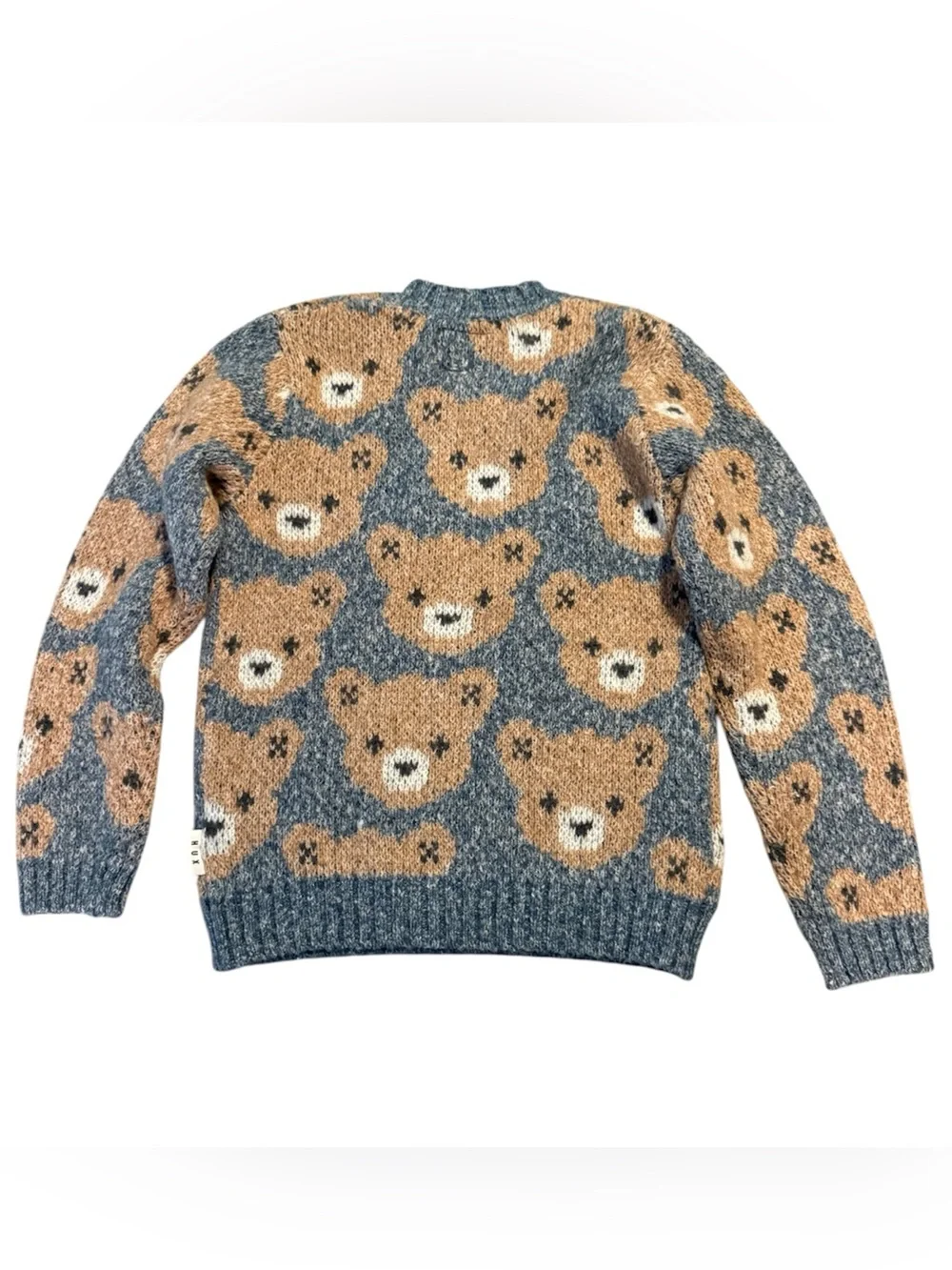 Huxbaby Teddy Bear Crewneck Sweater & Beanie - Blue & Brown